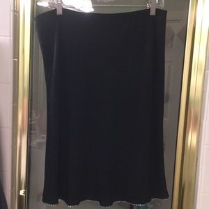 Black silk skirt with beading at seam